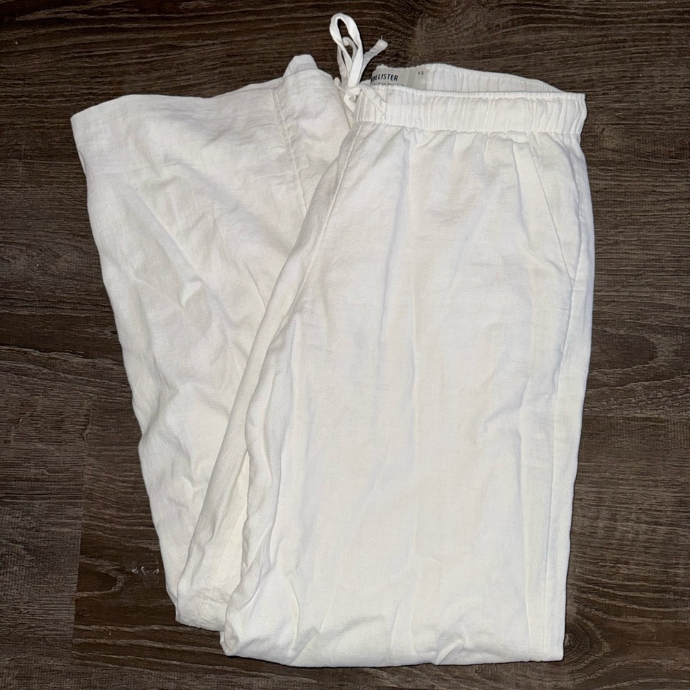 Hollister White Linen Pants